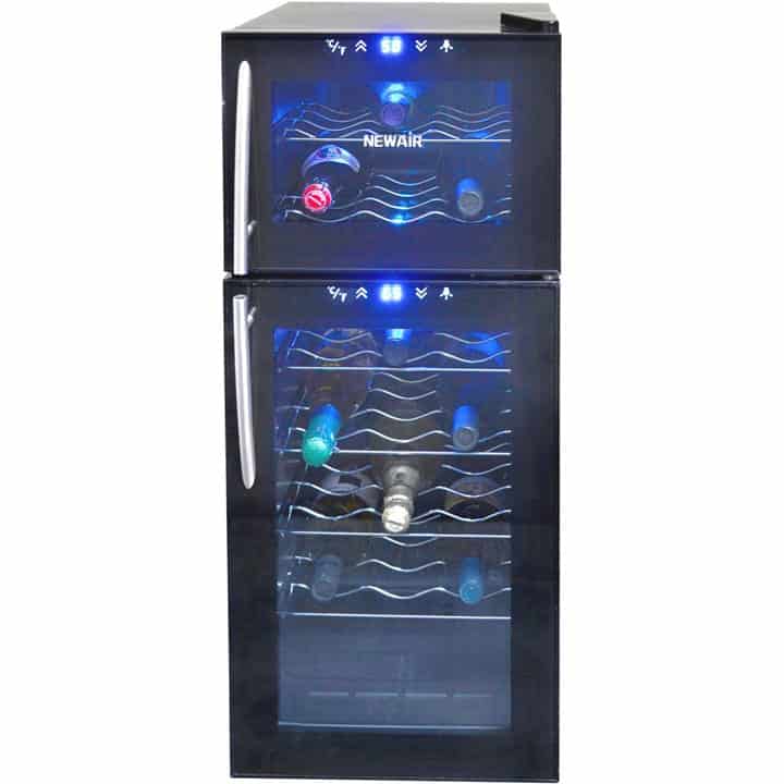 NewAir AW 210ED Cooler Refrigerator Dual Zone Mini Wine Fridge