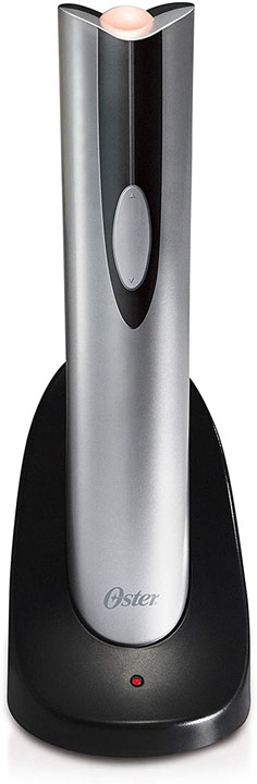 Oster Cordless Electric Wine Bottle Opener with Foil Cutter FFP FPSTBW8207 S AMZ Silver One