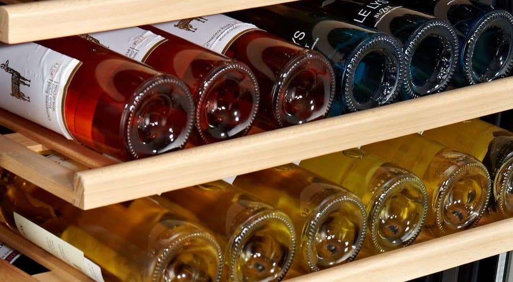Kalamera 157 Bottle Dual Zone Wine Cooler Shelves out 1000x550 1