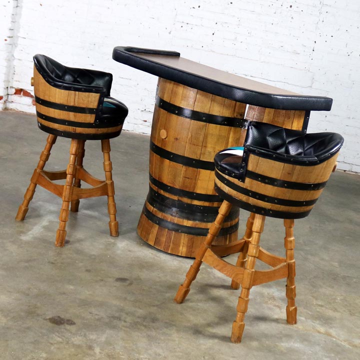 whiskey barrel bar stools